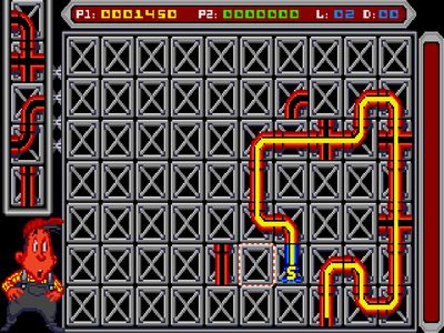 Screenshot der DOS-Version von Pipemania