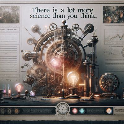 Cyberpunk-Bild mit dem Text “There is a lot more science than you think”.