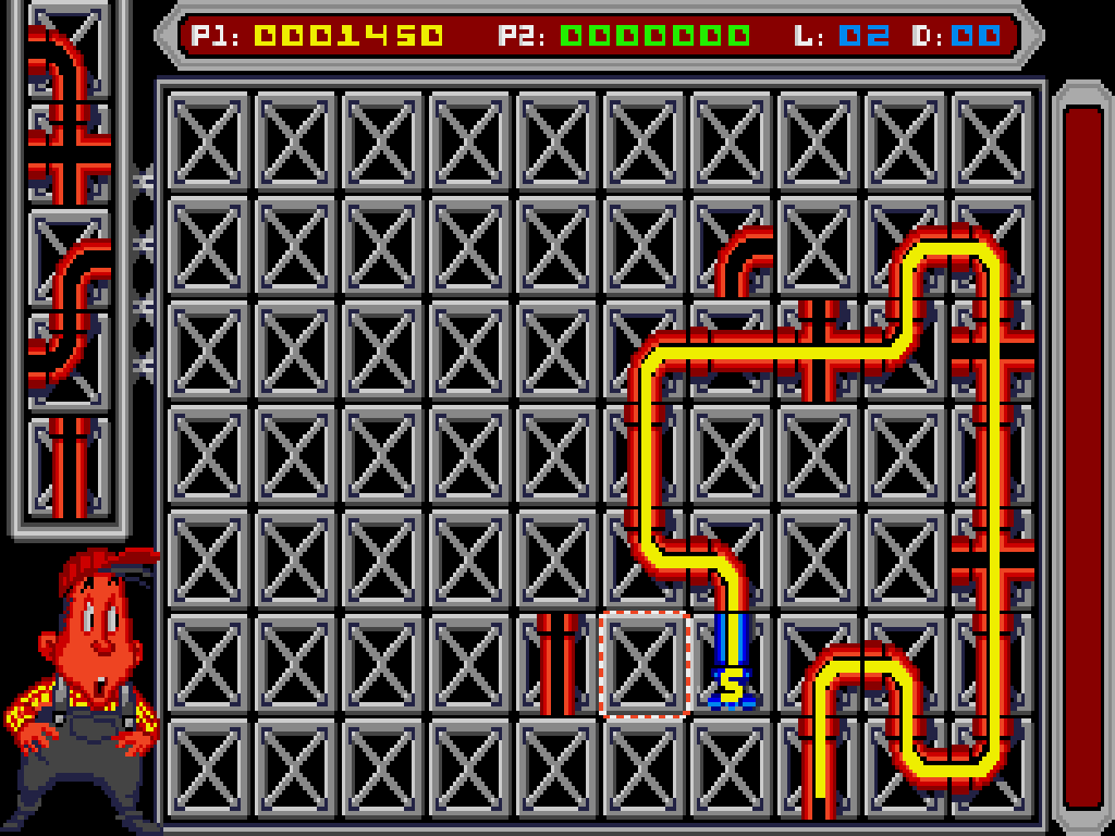 screen shot of pipemania for dos